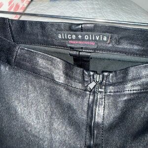 Alice + Olivia Charcoal Leather Skirt